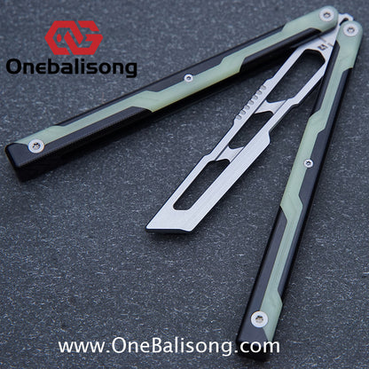 Armed Shark Ajax V1/V2 Balisong Clone Seven Series Aluminum Alloy+G10 Patch/All Aluminum  Handle Stainless Steel Trainer Blade Bushing Balisong