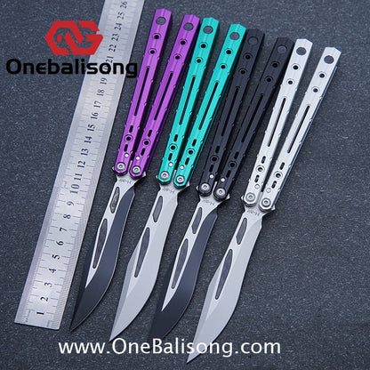 H-air Dust Balisong Aluminum Alloy Handle Stainless Steel Blade Bushings