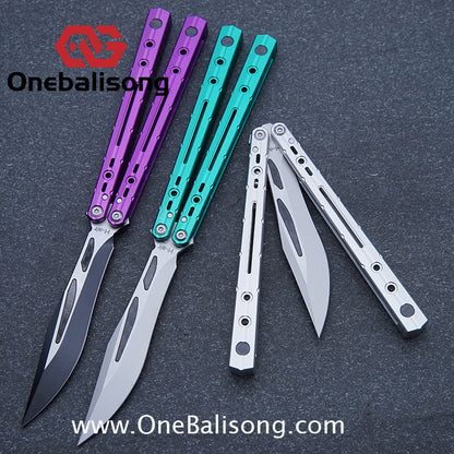 H-air Dust Balisong Aluminum Alloy Handle Stainless Steel Blade Bushings