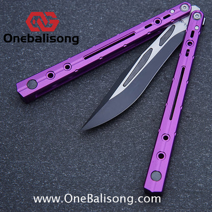 H-air Dust Balisong Aluminum Alloy Handle Stainless Steel Blade Bushings