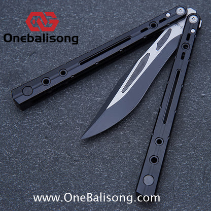 H-air Dust Balisong Aluminum Alloy Handle Stainless Steel Blade Bushings
