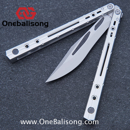 H-air Dust Balisong Aluminum Alloy Handle Stainless Steel Blade Bushings