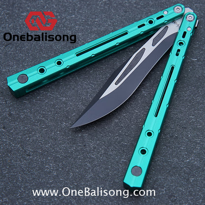 H-air Dust Balisong Aluminum Alloy Handle Stainless Steel Blade Bushings