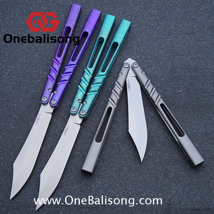 Titus Titanium CHAB Clone Balisong Titanium Channe Alpha Beast Stainless Steel Blade Bushing