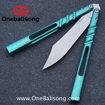 Titus Titanium CHAB Clone Balisong Titanium Channe Alpha Beast Stainless Steel Blade Bushing