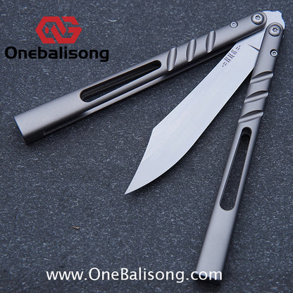 Titus Titanium CHAB Clone Balisong Titanium Channe Alpha Beast Stainless Steel Blade Bushing