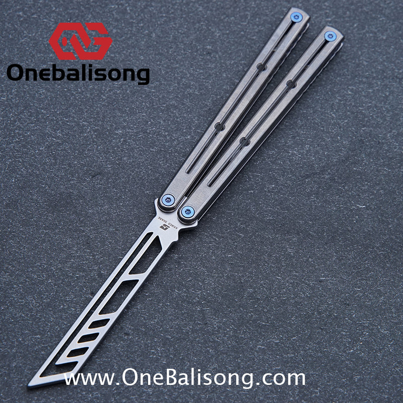 ARMED SHARK Sandwich Titanium Kraken Clone TC4 Titanium Alloy Handle 5CR15 Stainless Steel Blade Bushing