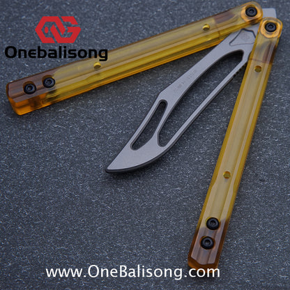 ARMED SHARK PEI Orca Balisong Clone Integrated Handle Made Of PEI Material TC4 Titanium Alloy Blade Bushing