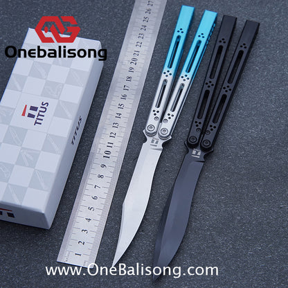 TITUS Bas Balisong Clone 7075 Aluminum Alloy Handle VG10 Stainless Steel Bushing