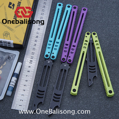 ARMED SHARK Steel Madko Balisong Clone 3cr13 Stainless Steel Handle Stainless Steel Blade Bushings