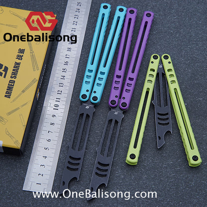 ARMED SHARK Steel Madko Balisong Clone 3cr13 Stainless Steel Handle Stainless Steel Blade Bushings