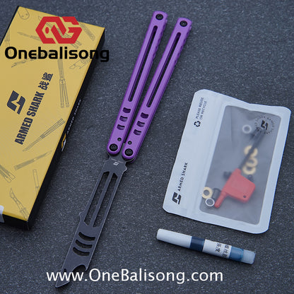 ARMED SHARK Steel Madko Balisong Clone 3cr13 Stainless Steel Handle Stainless Steel Blade Bushings