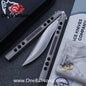 Maxace Snowy Owl Balisong Titanium TC4 Handle Bailu M390 Blade Imported Carbon Horse Patch Bushing