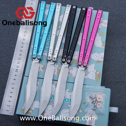 Asgard The Blue Sky Balisong Aluminum Alloy Handle Stainless Steel Integrated Structure Bushing