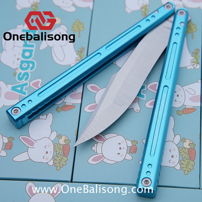 Asgard The Blue Sky Balisong Aluminum Alloy Handle Stainless Steel Integrated Structure Bushing