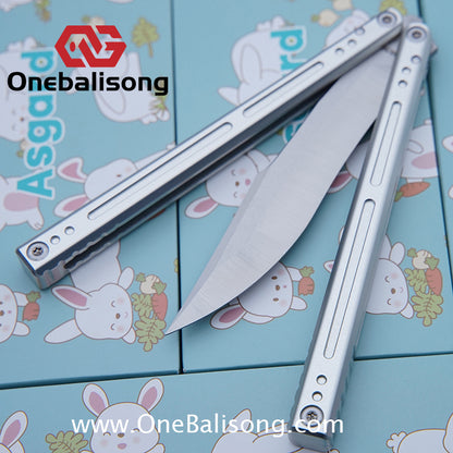 Asgard The Blue Sky Balisong Aluminum Alloy Handle Stainless Steel Integrated Structure Bushing