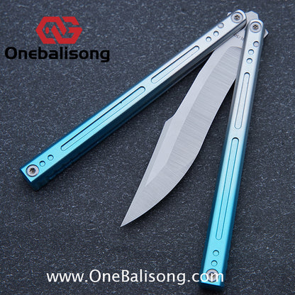 Asgard The Blue Sky Balisong Aluminum Alloy Handle Stainless Steel Integrated Structure Bushing