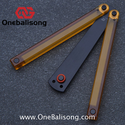 ARMED SHARK PEI Squid Balisong Plastic Training Outdoor Safe EDC Practice Knife Fancy Folding Knife