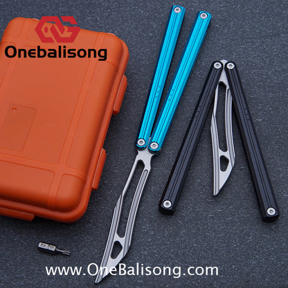 Flux V2 Original Balisong Aluminum Alloy Splicing Integrated Handle Stainless Steel Blade Bushing