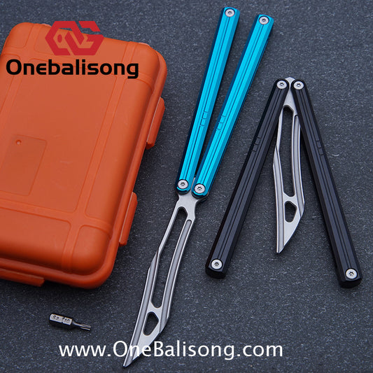Flux Balisong Aluminum Alloy Splicing Integrated Handle Stainless Steel Blade Bushing