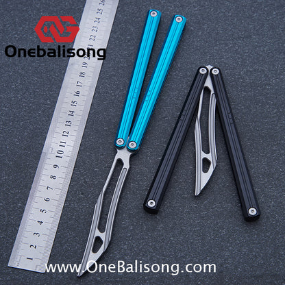 Flux V2 Original Balisong Aluminum Alloy Splicing Integrated Handle Stainless Steel Blade Bushing