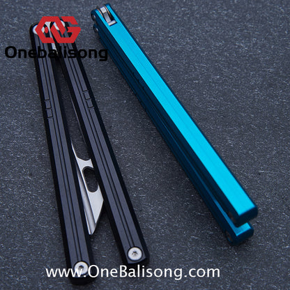 Flux V2 Original Balisong Aluminum Alloy Splicing Integrated Handle Stainless Steel Blade Bushing