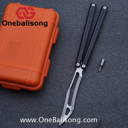 Flux V2 Original Balisong Aluminum Alloy Splicing Integrated Handle Stainless Steel Blade Bushing
