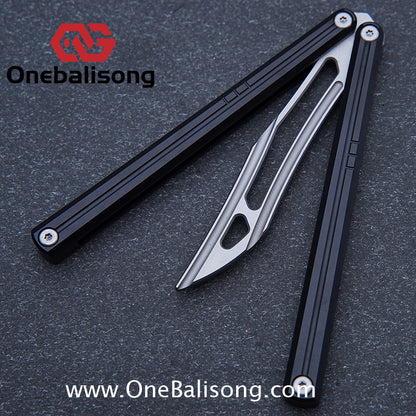 Flux V2 Original Balisong Aluminum Alloy Splicing Integrated Handle Stainless Steel Blade Bushing
