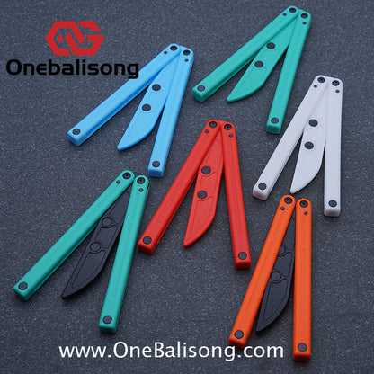 Asgard Cancer Balisong Plastic Trainer Outdoor Safe EDC Practice Knife Fancy Folding Knife