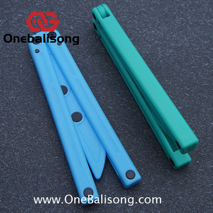 Asgard Cancer Balisong Plastic Trainer Outdoor Safe EDC Practice Knife Fancy Folding Knife