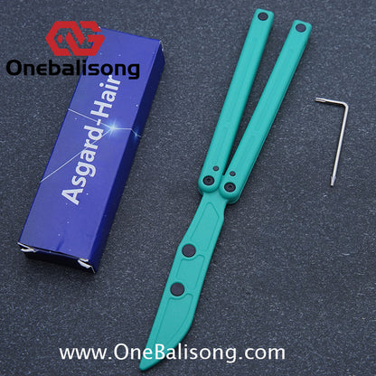 Asgard Cancer Balisong Plastic Trainer Outdoor Safe EDC Practice Knife Fancy Folding Knife