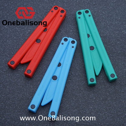 Asgard Cancer Balisong Plastic Trainer Outdoor Safe EDC Practice Knife Fancy Folding Knife