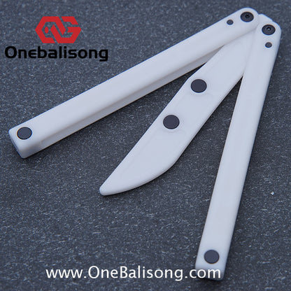 Asgard Cancer Balisong Plastic Trainer Outdoor Safe EDC Practice Knife Fancy Folding Knife
