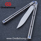 Blue River Sandwich Titanium Kraken Balisong TC4 Titanium Alloy Handle Fake Blade Bushing