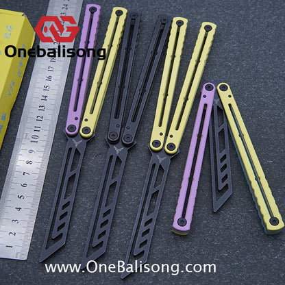 YY Noctilucent Steel Kraken Balisong Clone  Stainless Steel Handle Stainless Steel Blade Bushings