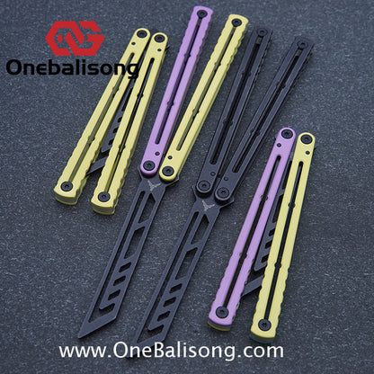 YY Noctilucent Steel Kraken Balisong Clone  Stainless Steel Handle Stainless Steel Blade Bushings