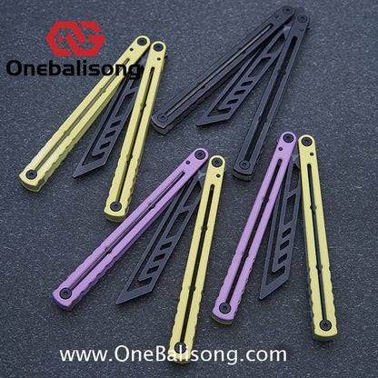YY Noctilucent Steel Kraken Balisong Clone  Stainless Steel Handle Stainless Steel Blade Bushings