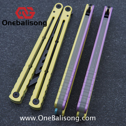 YY Noctilucent Steel Kraken Balisong Clone  Stainless Steel Handle Stainless Steel Blade Bushings