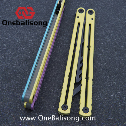 YY Noctilucent Steel Kraken Balisong Clone  Stainless Steel Handle Stainless Steel Blade Bushings