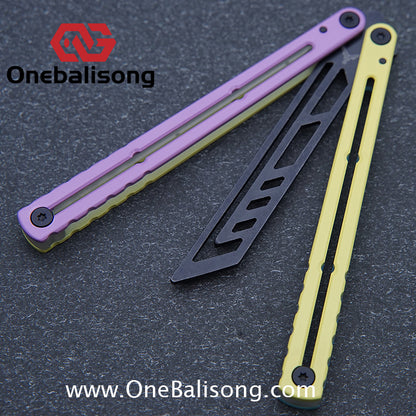 YY Noctilucent Steel Kraken Balisong Clone  Stainless Steel Handle Stainless Steel Blade Bushings