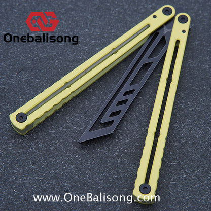 YY Noctilucent Steel Kraken Balisong Clone  Stainless Steel Handle Stainless Steel Blade Bushings