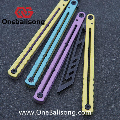 YY Noctilucent Steel Kraken Balisong Clone  Stainless Steel Handle Stainless Steel Blade Bushings