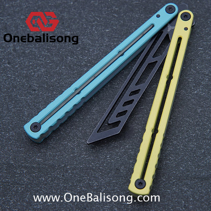YY Noctilucent Steel Kraken Balisong Clone  Stainless Steel Handle Stainless Steel Blade Bushings