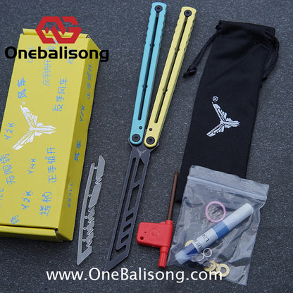 YY Noctilucent Steel Kraken Balisong Clone  Stainless Steel Handle Stainless Steel Blade Bushings