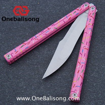 Asgard The Blue Sky Balisong Aluminum Alloy Handle Stainless Steel Integrated Structure Bushing