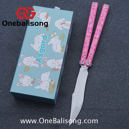 Asgard The Blue Sky Balisong Aluminum Alloy Handle Stainless Steel Integrated Structure Bushing