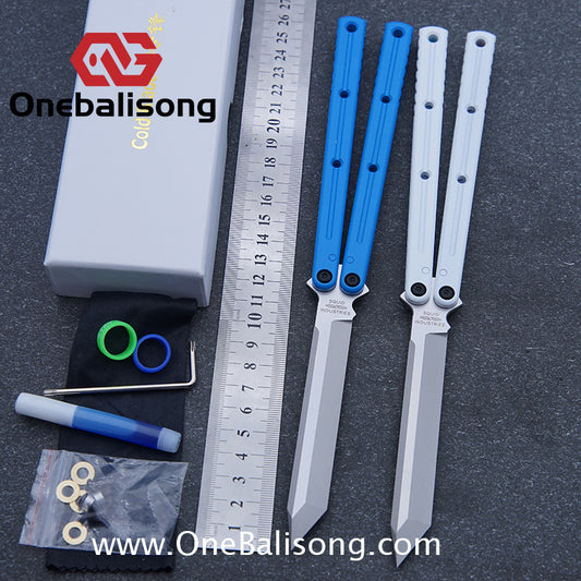 Cold Blade Kraken Balisong Ceramic Coating Aluminum Alloy Handle Stainless Steel Step Fake Blade Bushing