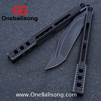 Baliplus Orca V2 Balisong Clone Flying Butterfly Clone Titanium Alloy Handle Stainless Steel Blade