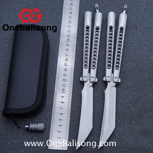 Santiago Clone Stainless Steel Sandwich Handle Stainless Steel Blade Bearing Structure