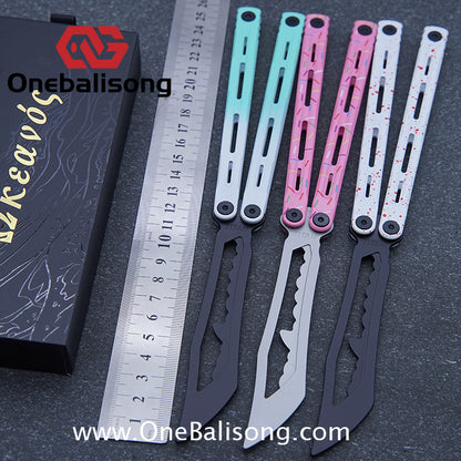 TITAN Oceanus V2 Balisong Stainless Steel+Coating Handle Stainless Steel Blade Bushings